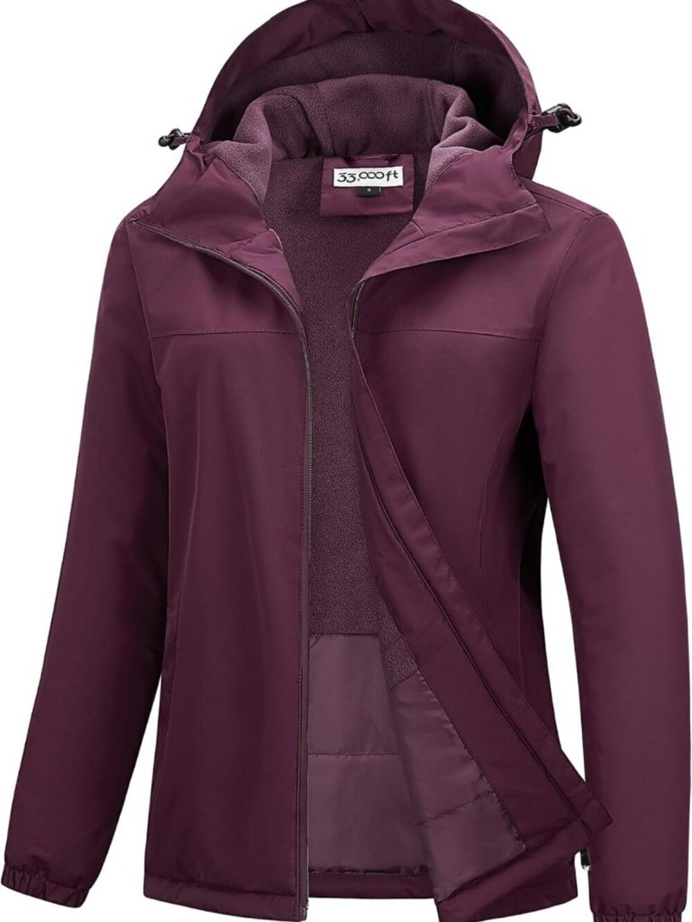Women's Waterproof Rain Jacket - Fleece Lined, Warm & Stylish Outerwear